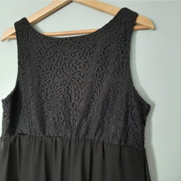 H&M Mama Maternity Baby Doll Empire Floral Lace Pleated Plisse Dress Black Sz M - Picture 11 of 14